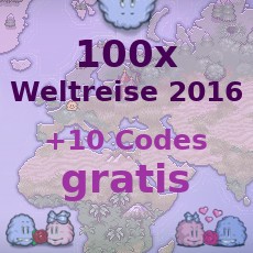100x Weltreise 2016 + 10x Weltreise 2016 Bonus