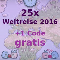 25x Weltreise 2016 + 1x Weltreise 2016 Bonus