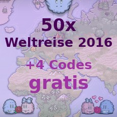 50x Weltreise 2016 + 4x Weltreise 2016 Bonus